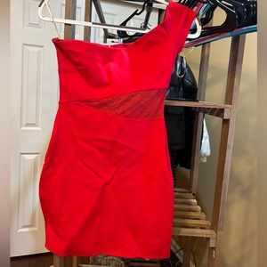 Lovers and Friends NWT red one shoulder mini dress